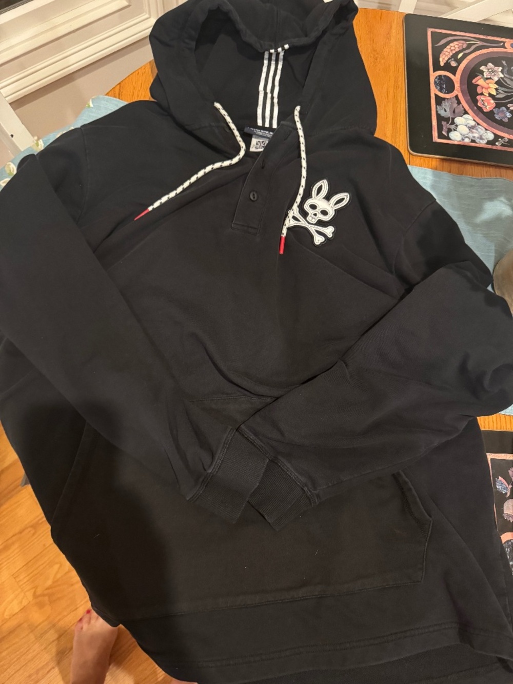 Psycho Bunny Mens Henley Hoodie size 2XLT